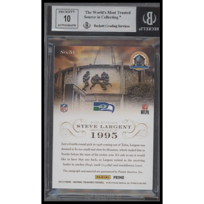 Steve Largent/25 2013 Panini National Treasures Signature Materials BGS 8.5 - Graded Trading Card