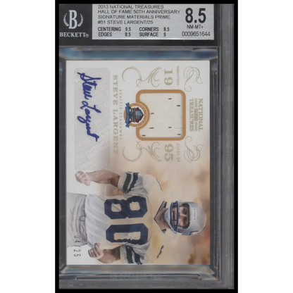Steve Largent/25 2013 Panini National Treasures Signature Materials BGS 8.5 - Graded Trading Card