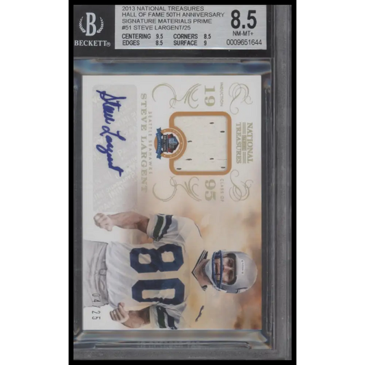 Steve Largent/25 2013 Panini National Treasures Signature Materials BGS 8.5 - Graded Trading Card