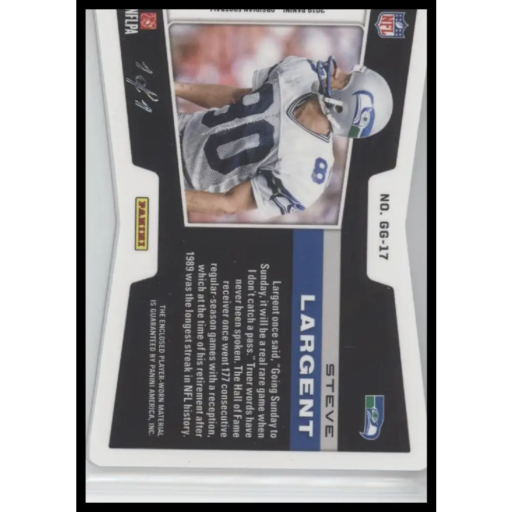Steve Largent Seattle Seahawks 2021 Obsidian Galaxy Gear Relic 1/1 - Trading Card