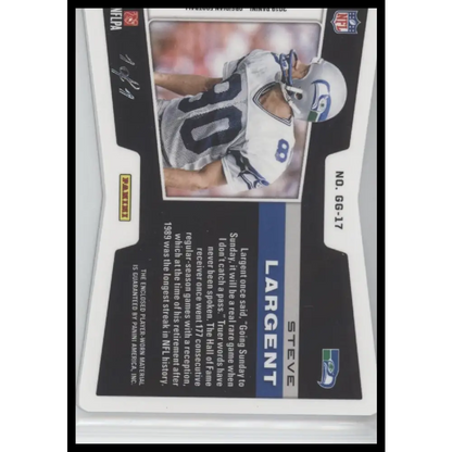Steve Largent Seattle Seahawks 2021 Obsidian Galaxy Gear Relic 1/1 - Trading Card