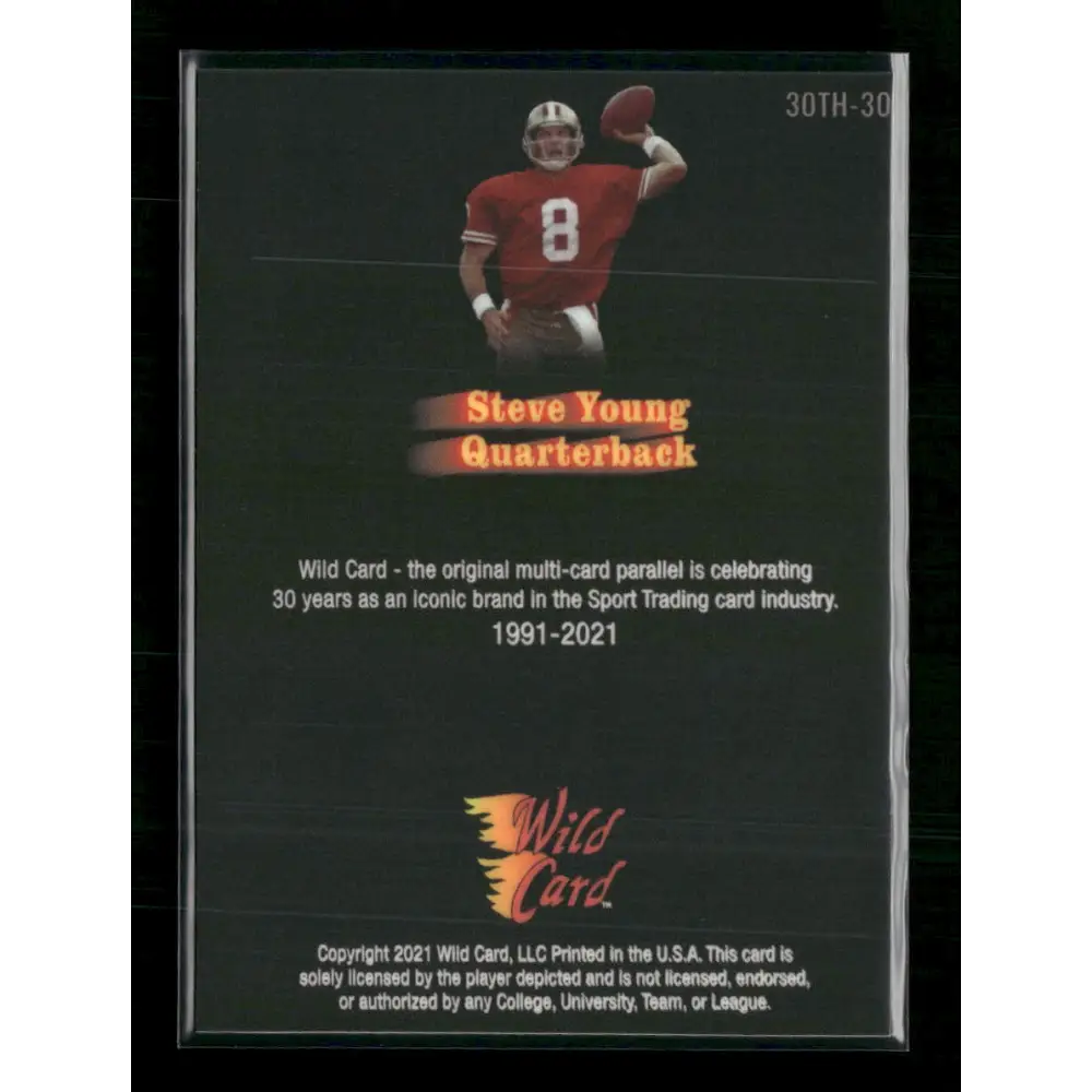 Steve Young 2021 Wild Card 30th Anniversary #30TH-30 Autographs Black - Trading Card