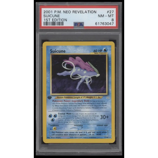 Suicune 2001 Pokemon Neo Revelation 1st Edition #27 1st Edition PSA 8