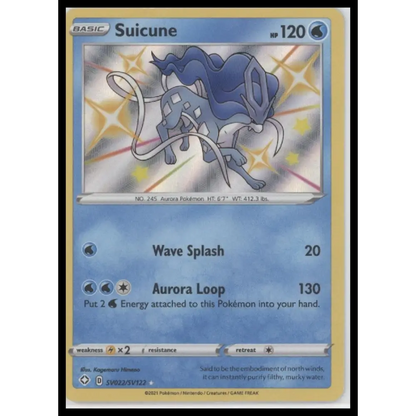 Suicune Shining Fates: Shiny Vault #SV022/SV122