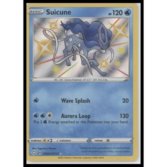 Suicune Shining Fates: Shiny Vault #SV022/SV122