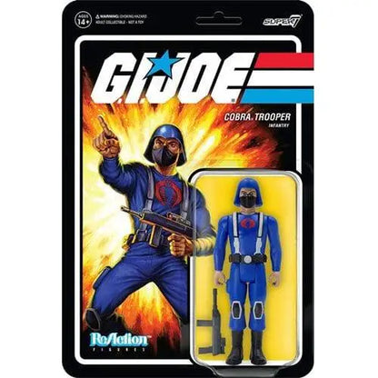 Super7 G.I. Joe 3 3/4-Inch ReAction Figure - Select Figure(s) - Cobra Trooper (H-Back Light Brown) - Action & Toy