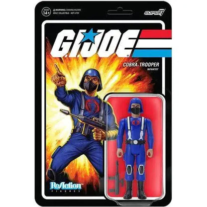 Super7 G.I. Joe 3 3/4-Inch ReAction Figure - Select Figure(s) - Cobra Trooper (Y-Back Light Brown) - Action & Toy