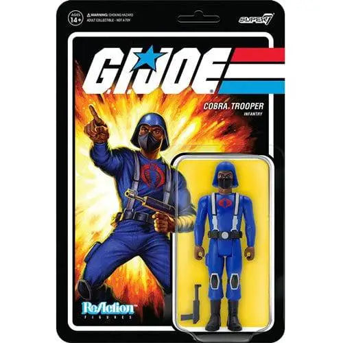 Super7 G.I. Joe 3 3/4-Inch ReAction Figure - Select Figure(s) - Cobra Trooper (H-Back Dark Brown) - Action & Toy Figures