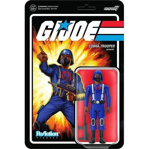Super7 G.I. Joe 3 3/4-Inch ReAction Figure - Select Figure(s) - Cobra Trooper (Y-Back Dark Brown) - Action & Toy Figures