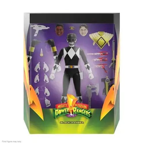 Super7 Power Rangers Ultimates 7-Inch Action Figure - Select Figure(s) - Black Ranger - Action & Toy Figures