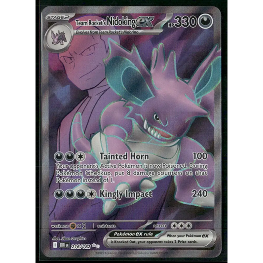 SV10: Destined Rivals #216/182 Team Rocket’s Nidoking ex - Trading Card