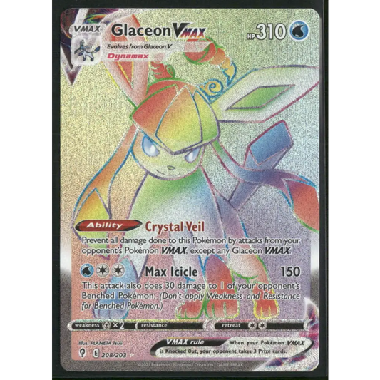 SWSH07: Evolving Skies #208/203 Glaceon VMAX (Secret)