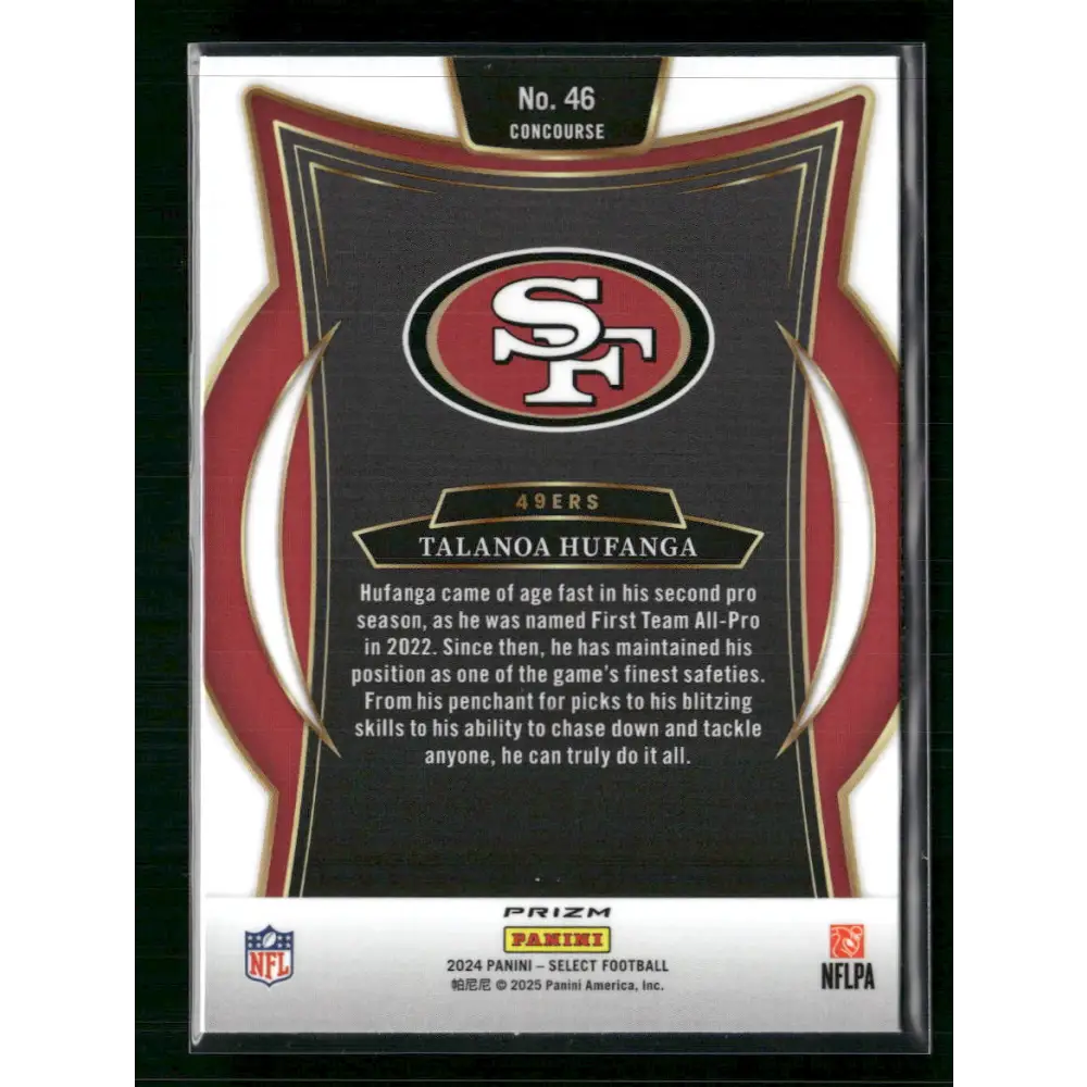 Talanoa Hufanga 2024 Panini Select #46 Tiger Prizm - Trading Card