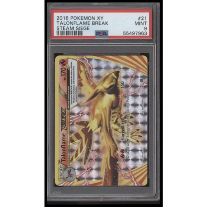 Talonflame Break 2016 Pokemon Xy Steam Siege #21 Steam Siege PSA 9 - Graded Trading Card