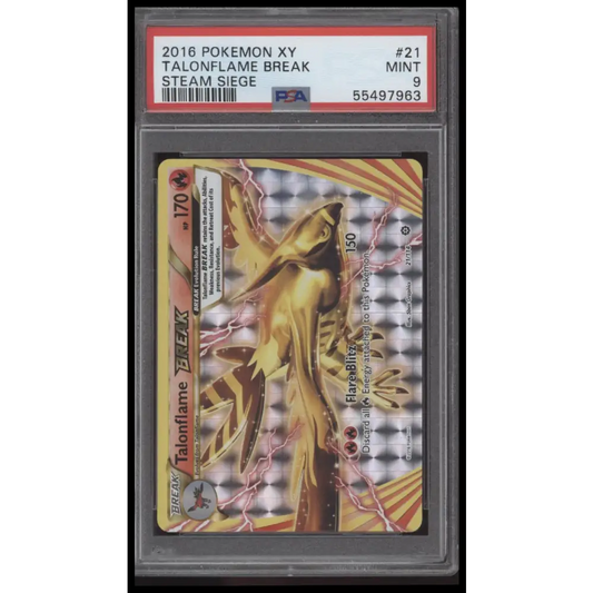 Talonflame Break 2016 Pokemon Xy Steam Siege #21 Steam Siege PSA 9 - Graded Trading Card