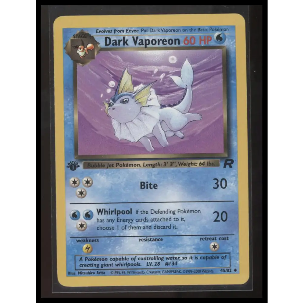 Team Rocket #45/82 Dark Vaporeon 1st Edition