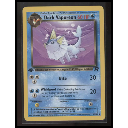 Team Rocket #45/82 Dark Vaporeon 1st Edition