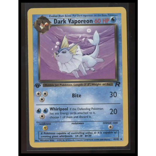 Team Rocket #45/82 Dark Vaporeon 1st Edition