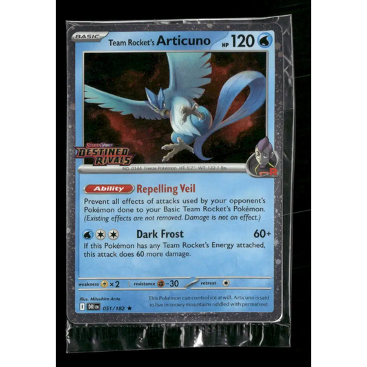 Team Rocket’s Articuno SV10: Destined Rivals #051/182 DR Stamped - Trading Card