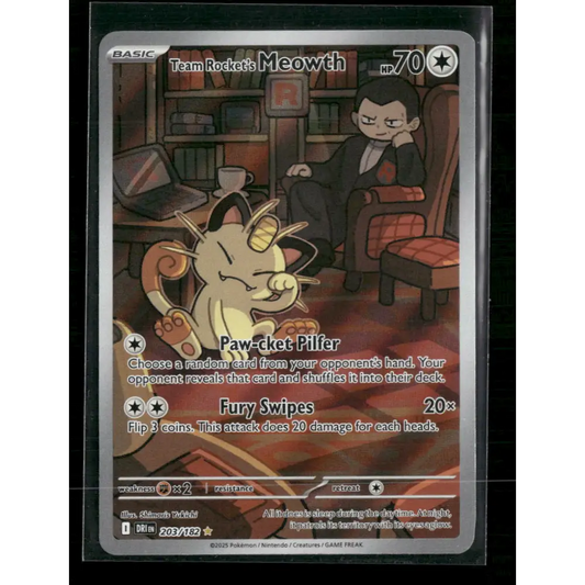 Team Rocket’s Meowth SV10: Destined Rivals #203/182 - Trading Card
