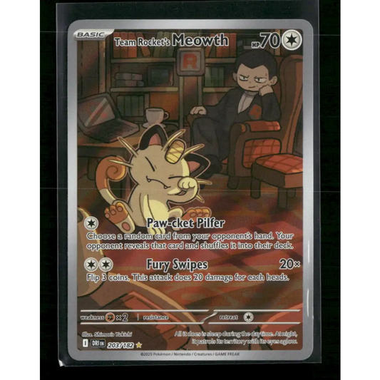 Team Rocket’s Meowth SV10: Destined Rivals #203/182 - Trading Card