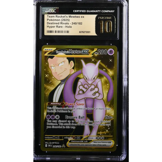 Team Rocket’s Mewtwo ex 2025 Destined Rivals #240/182 CGC 10 - Graded Trading Card