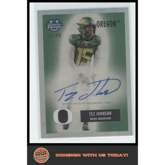 Tez Johnson 2024 Bowman University Chrome Autographs #/99 - Trading Card