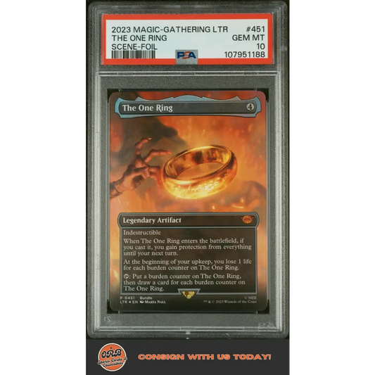 The One Ring 2023 Magic The Gathering Tales Of Middle-Earth #451 -Foil PSA 10 - Graded Trading Card