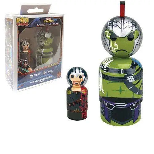 Thor: Ragnarok Thor and Hulk Pin Mate Wooden Figure Set of 2 - Toys & Games