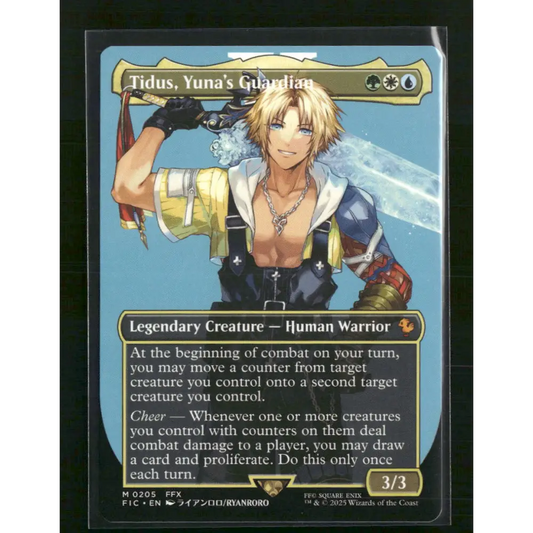Tidus Yuna’s Guardian (Borderless) Commander: FINAL FANTASY #205 - Trading Card