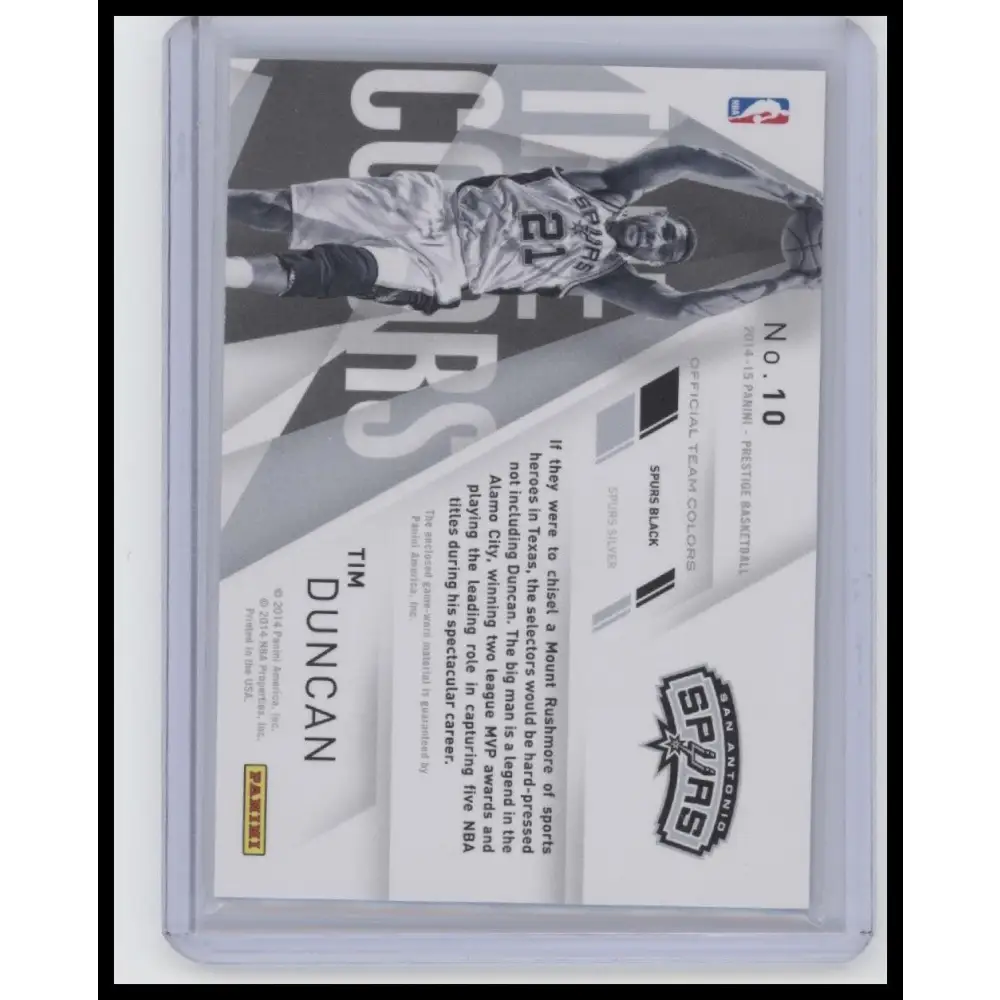 Tim Duncan 2014-15 Panini Prestige Plus #10 True Colors #/199