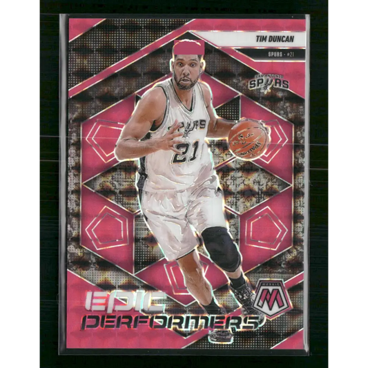 Tim Duncan 2024-25 Panini Mosaic #19 Epic Performers Mosaic Pink #/10 - Trading Card
