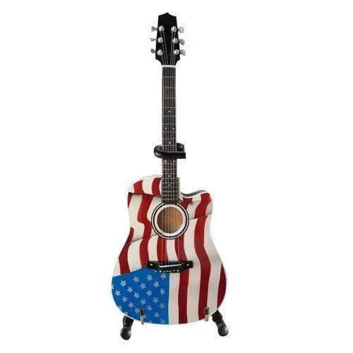 Toby Keith Signature USA Flag Acoustic Miniature Guitar Replica - Action & Toy Figures