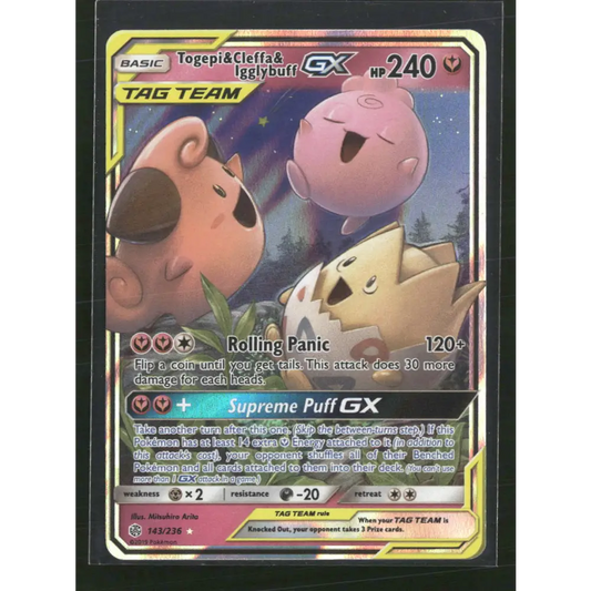 Togepi & Cleffa & Igglybuff GX SM - Cosmic Eclipse #143/236 - Trading Card