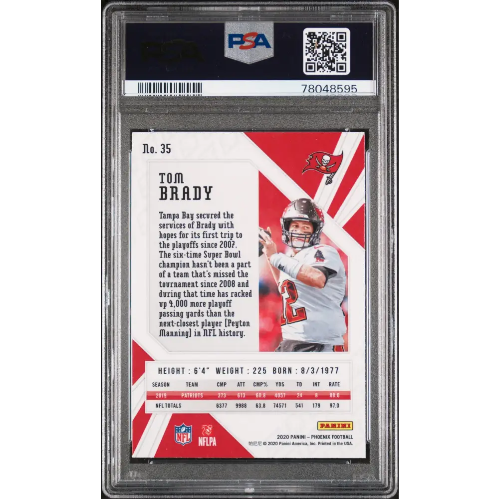 Tom Brady 2020 Panini Phoenix #35 Fire Burst PSA 10