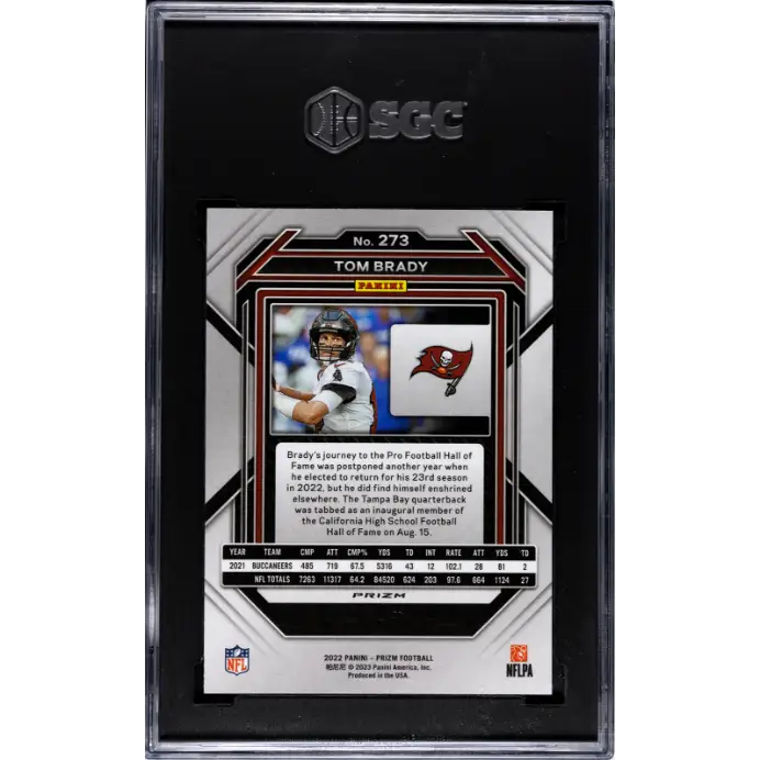 Tom Brady 2022 Panini Prizm #273 Silver Prizm SGC 8 - Graded Trading Card