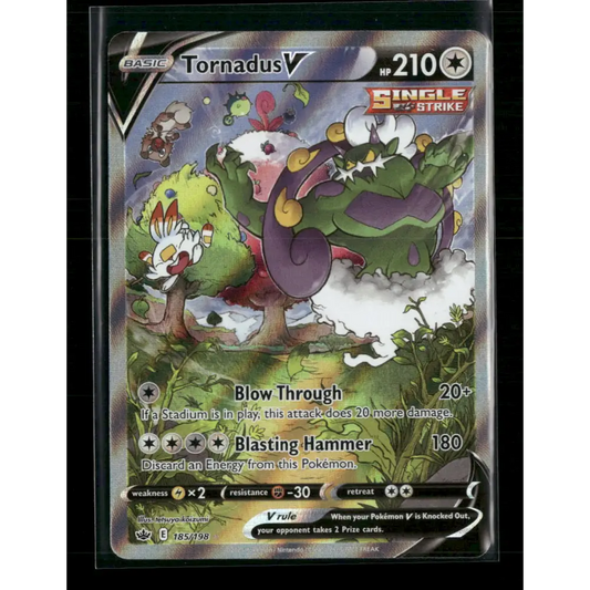 Tornadus V (Alternate Full Art) SWSH06: Chilling Reign #185/198 - Trading Card