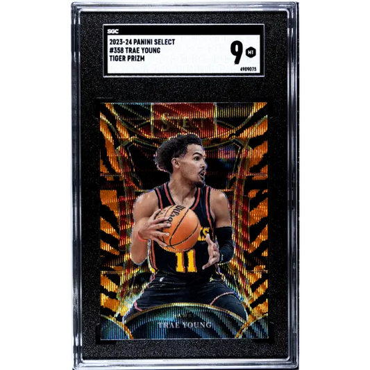 Trae Young 2023-24 Panini Select #358 Tiger Prizm SGC 9 - Graded Trading Card