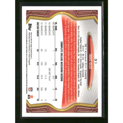 Travis Kelce 2013 Topps #31 - Trading Card