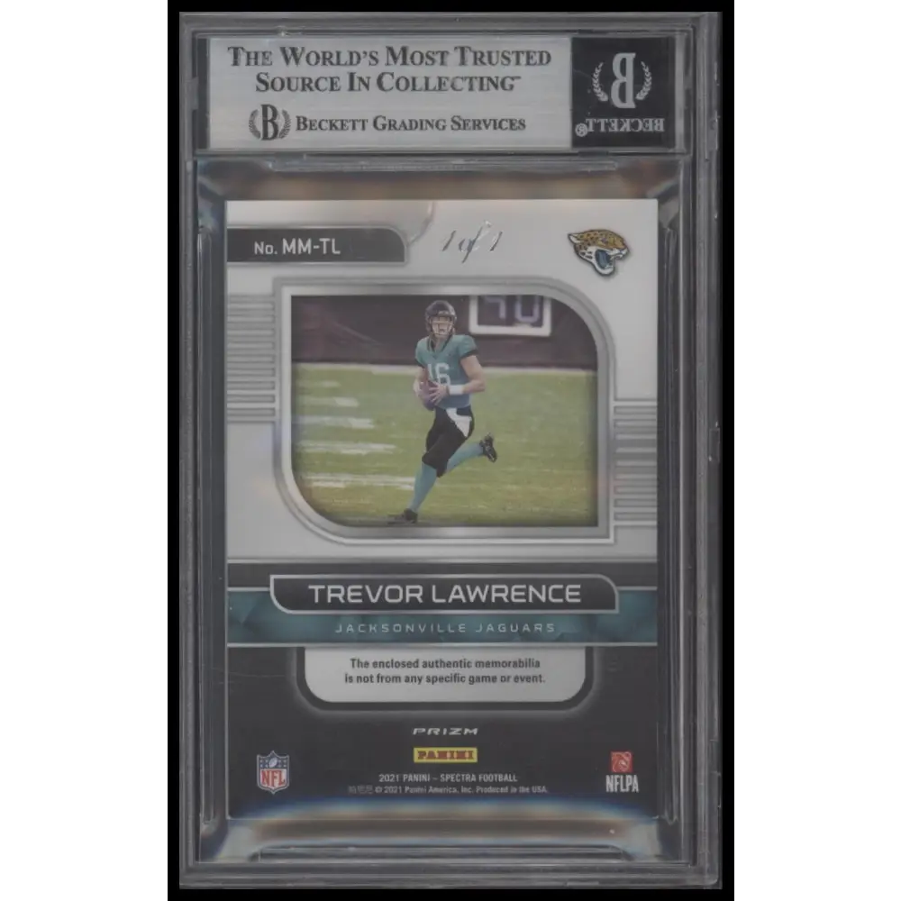 Trevor Lawrence 2021 Panini Spectra Monumental Memorabilia 1/1 - Graded Trading Card