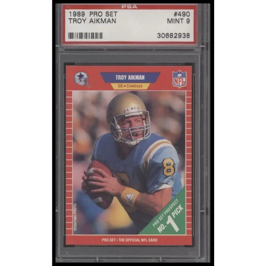 Troy Aikman 1989 Pro Set #490 PSA 9 - Graded Trading Card