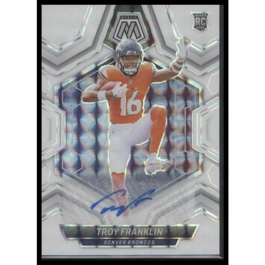 Troy Franklin 2024 Panini Mosaic #378 White Sparkle