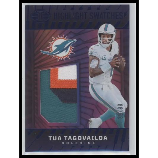 Tua Tagovailoa 2024 Panini Illusions #HS-TTA Highlight Swatches Blue #/99 - Trading Card