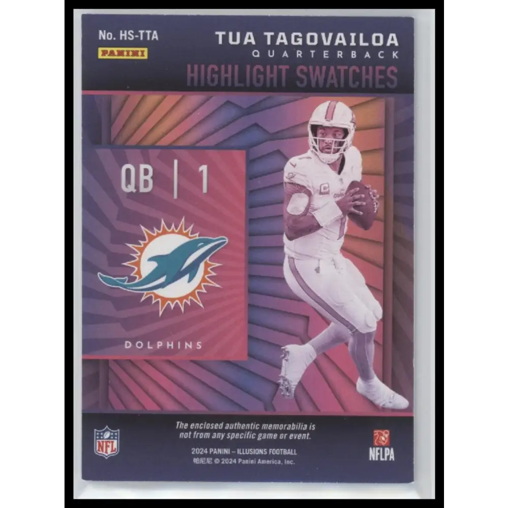 Tua Tagovailoa 2024 Panini Illusions #HS-TTA Highlight Swatches Blue #/99 - Trading Card