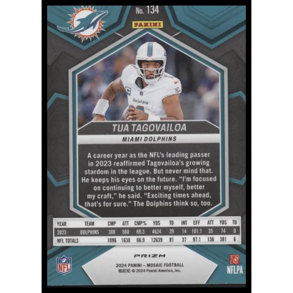 Tua Tagovailoa 2024 Panini Mosaic #134 - Trading Card