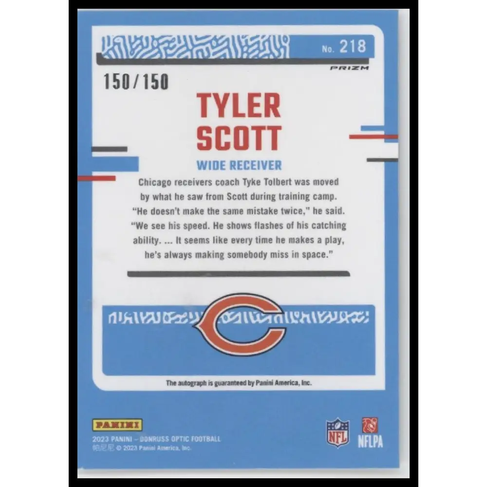 Tyler Scott 2023 Donruss Optic #218 Holo