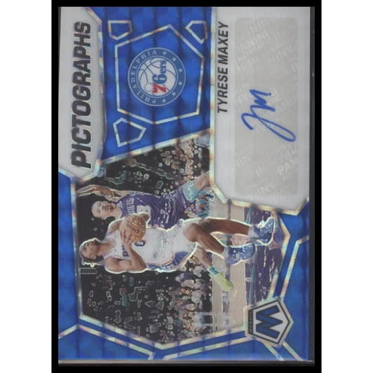 Tyrese Maxey 2023-24 Panini Mosaic Pictographs Mosaic Blue #/49