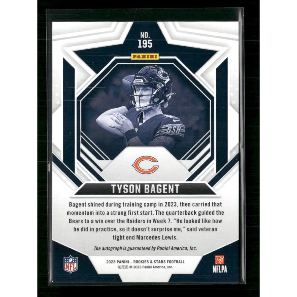 Tyson Bagent 2023 Panini Rookies & Stars #195 Orange - Trading Card