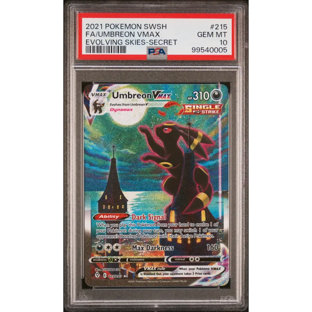 Umbreon Vmax 2021 Pokemon Sword & Shield Evolving Skies #215 PSA 10 - Graded Trading Card