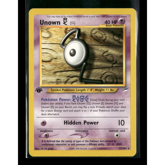 Unown [G] Neo Destiny #027/105 - Trading Card